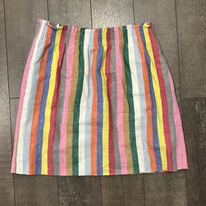 JCrew Multicolor Striped Linen Blend Mini Skirt, size 2